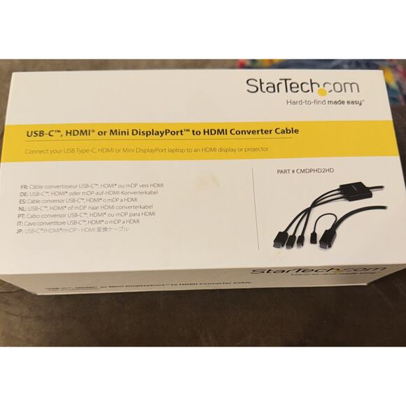 NEW StarTech 2m (6ft) USB-C HDMI or Mini DisplayPort to HDMI Converter Cable